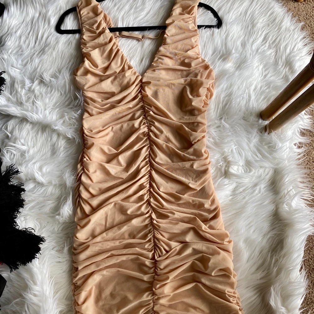 Nude mesh dress